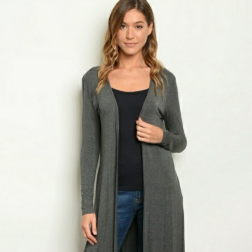 Comfy Long Grey Cardigan/Duster NWT